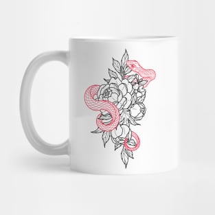 Snake and Flowers Mug